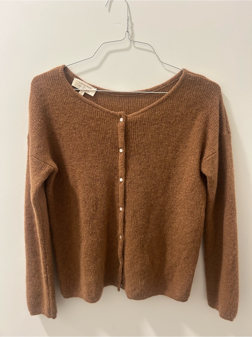 Sézane Gaspard Cardigan Camel Mohair Alpaca Sweater Size S - Picture 2 of 5